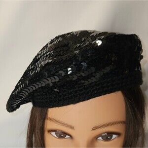 Sequin Baret Cap Hat Headpiece